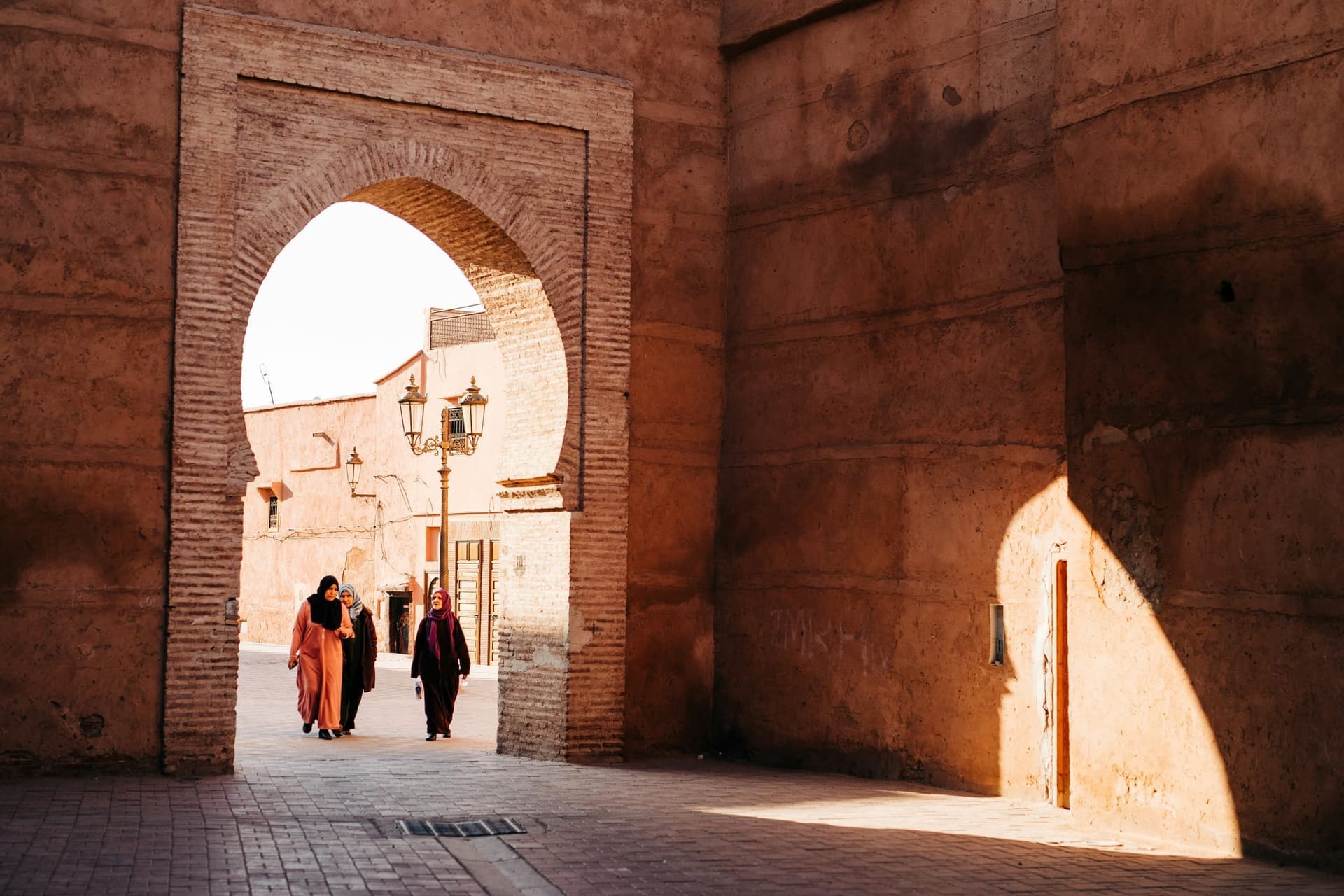 A narrow shaded alley in the Fes medina